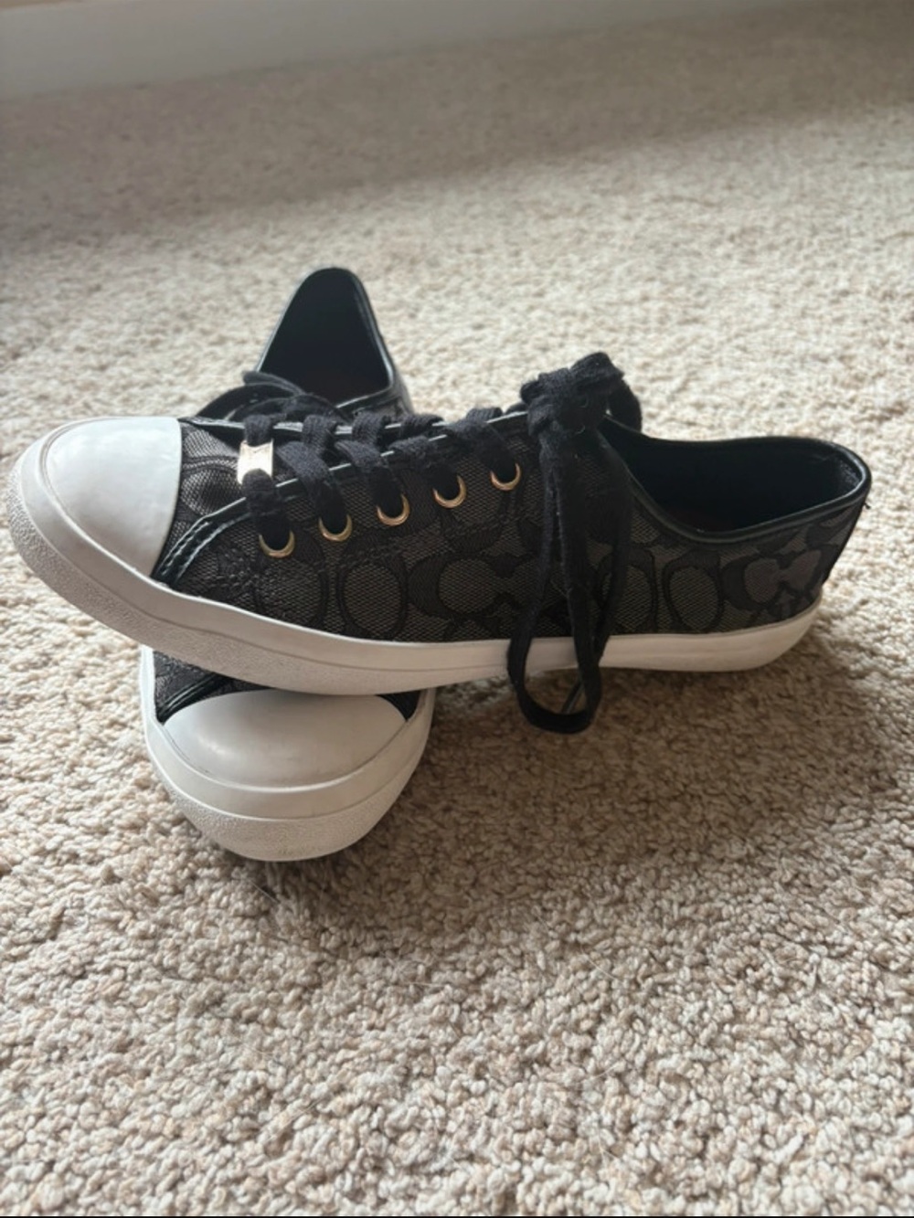 Coach Black Signature Canvas Low-Top Sneakers - Picture 4 of 4